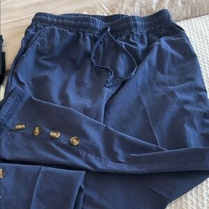 Navy, 100% Cotton, Cargo Pants